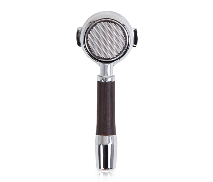 ECM-Filtertraeger-smoked-oak-bodenlos-Hauptbild Genuine Portafilter - bottomless